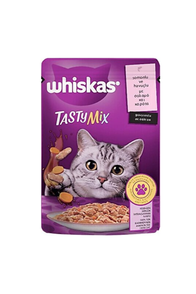 WHİSKAS POUCH TASTYMİX SOMONLU VE HAVUÇLU 85 GR